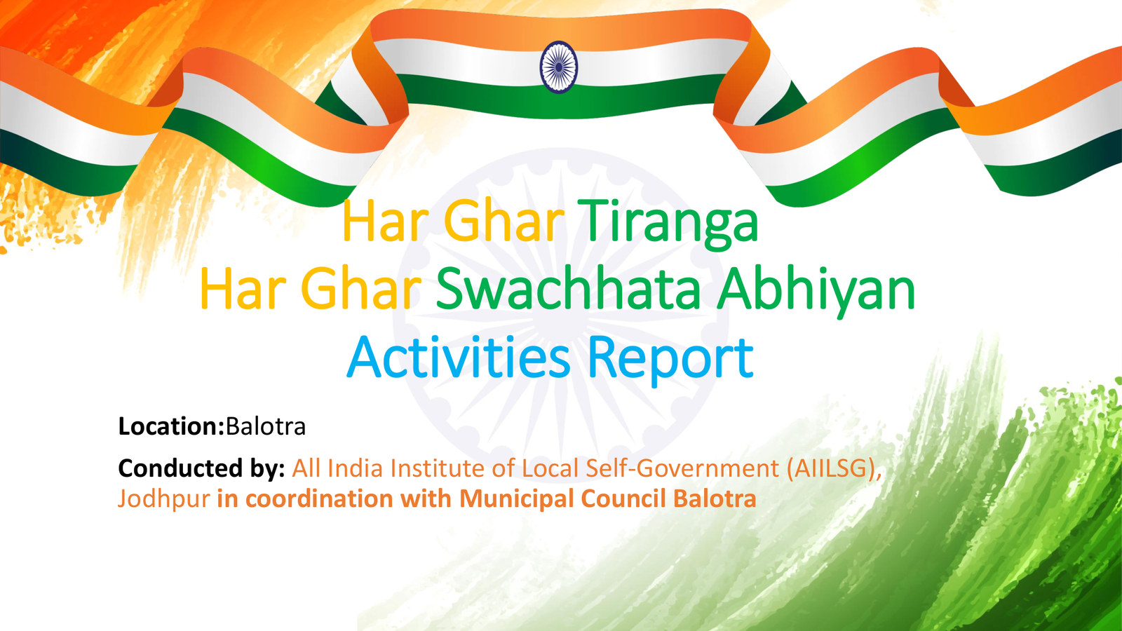 Har Ghar Tiranga — Activities Report.