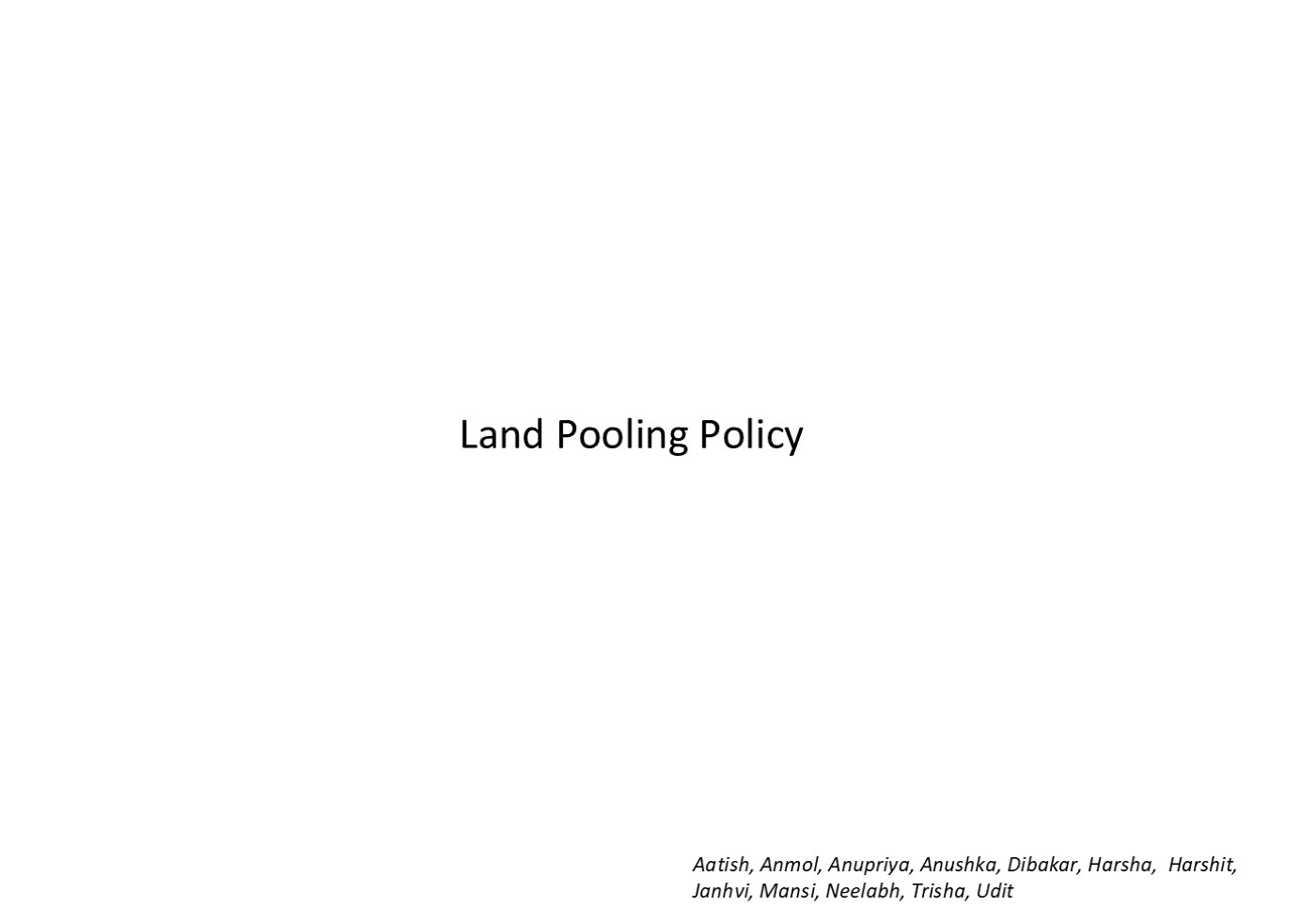 Land Pooling Policy, Zone L — Studio Sheets — page 1/14